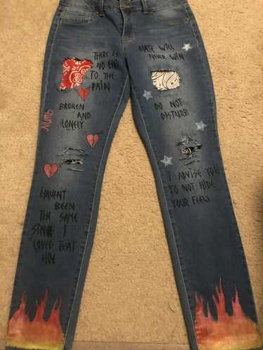 Custom Custom handpainted denim jeans - image 1