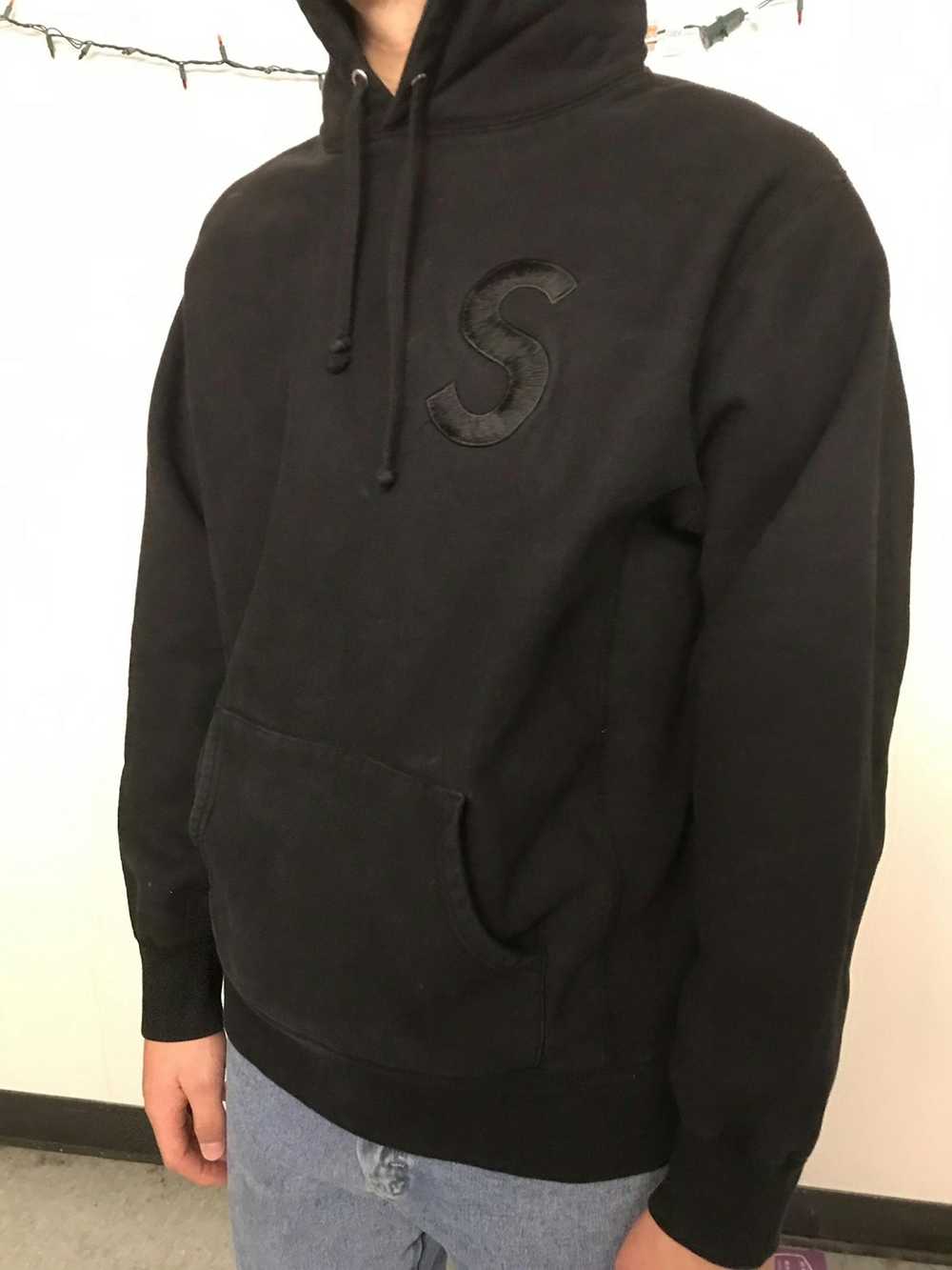 Supreme Supreme Tonal S Logo Hoodie Black Size XL - image 2