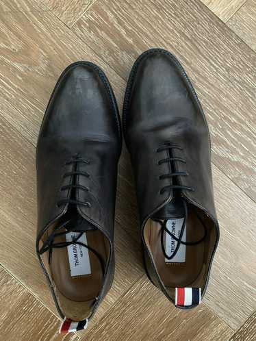 Thom Browne Whole Cut Distressed Leather Oxford Sh