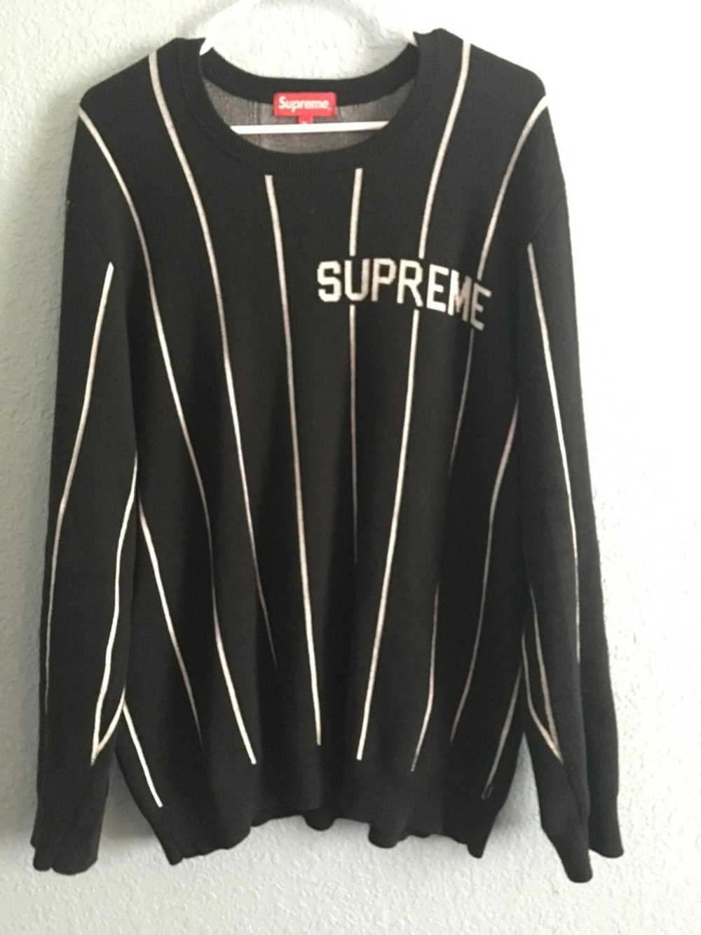 Supreme Supreme 13 AW Wide Pinstripe Sweater stri… - image 1