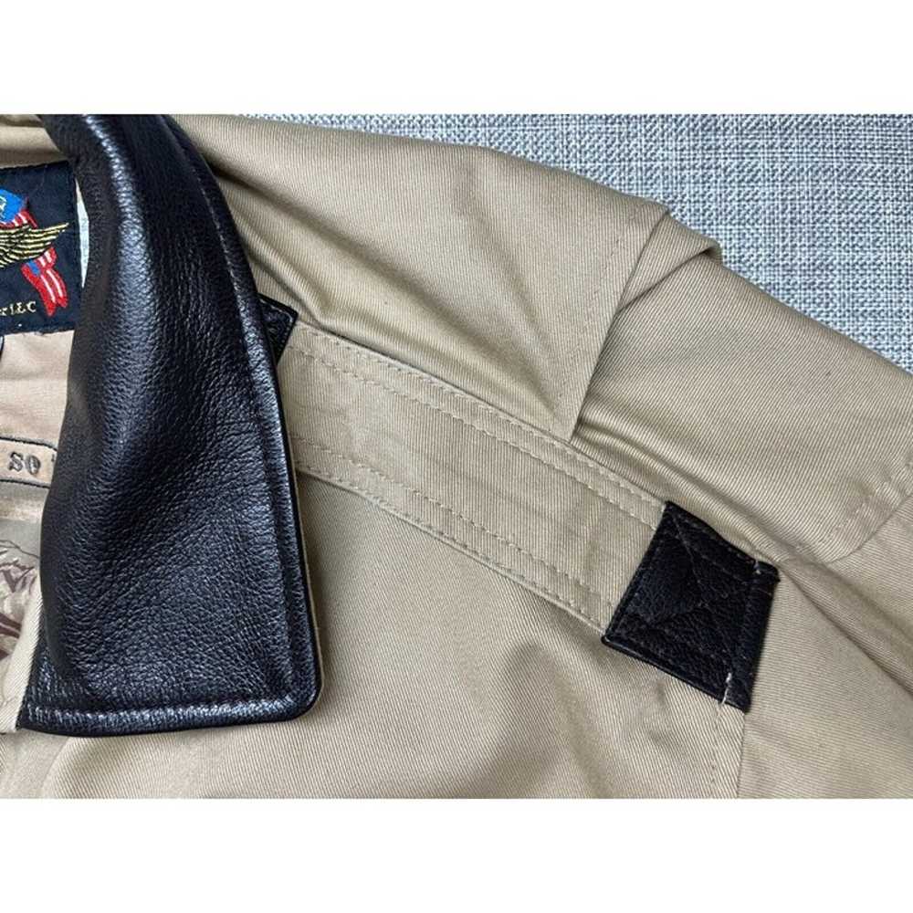 Cooper Flight Jacket Men's Large Tan Zipper Print… - image 11
