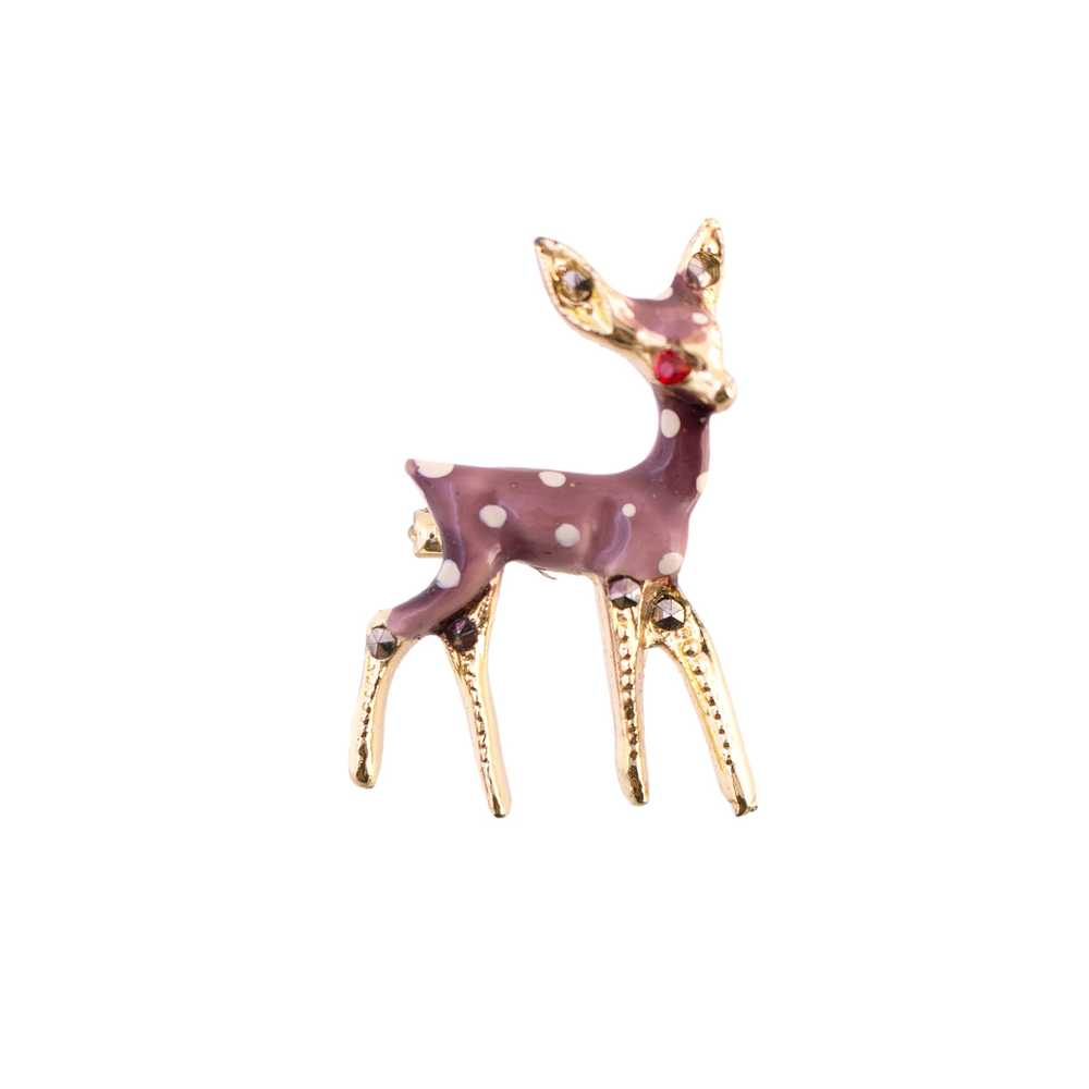 Vintage Kitschy Deer Brooch - image 1