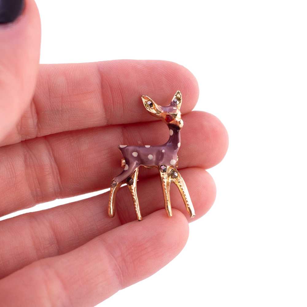 Vintage Kitschy Deer Brooch - image 2