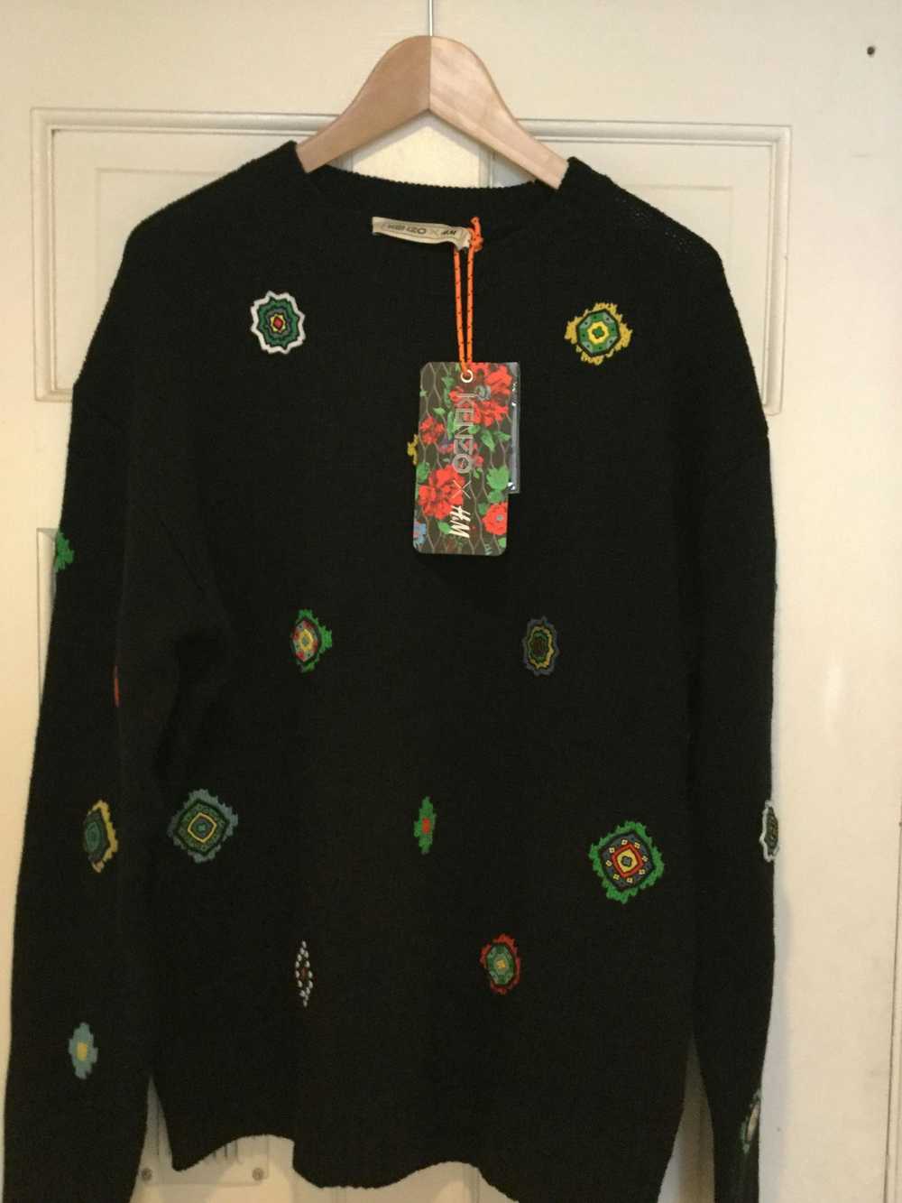 H&M × Kenzo BLACK WOOL APPLIQUE JUMPER SWEATER - image 4