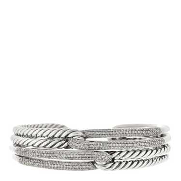 DAVID YURMAN Sterling Silver Diamond Double Loop … - image 1