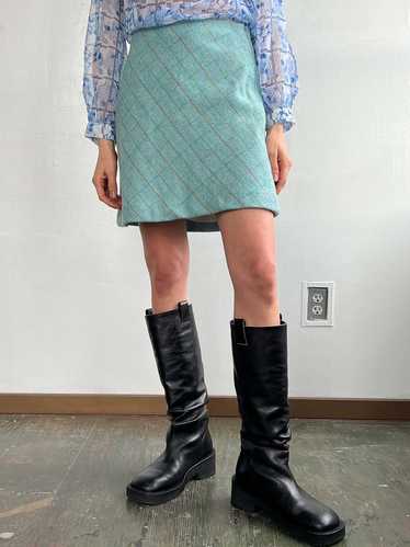 Wool Woven Skirt - Blue