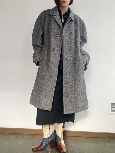 Wool Overcoat - Blue Gray Tweed