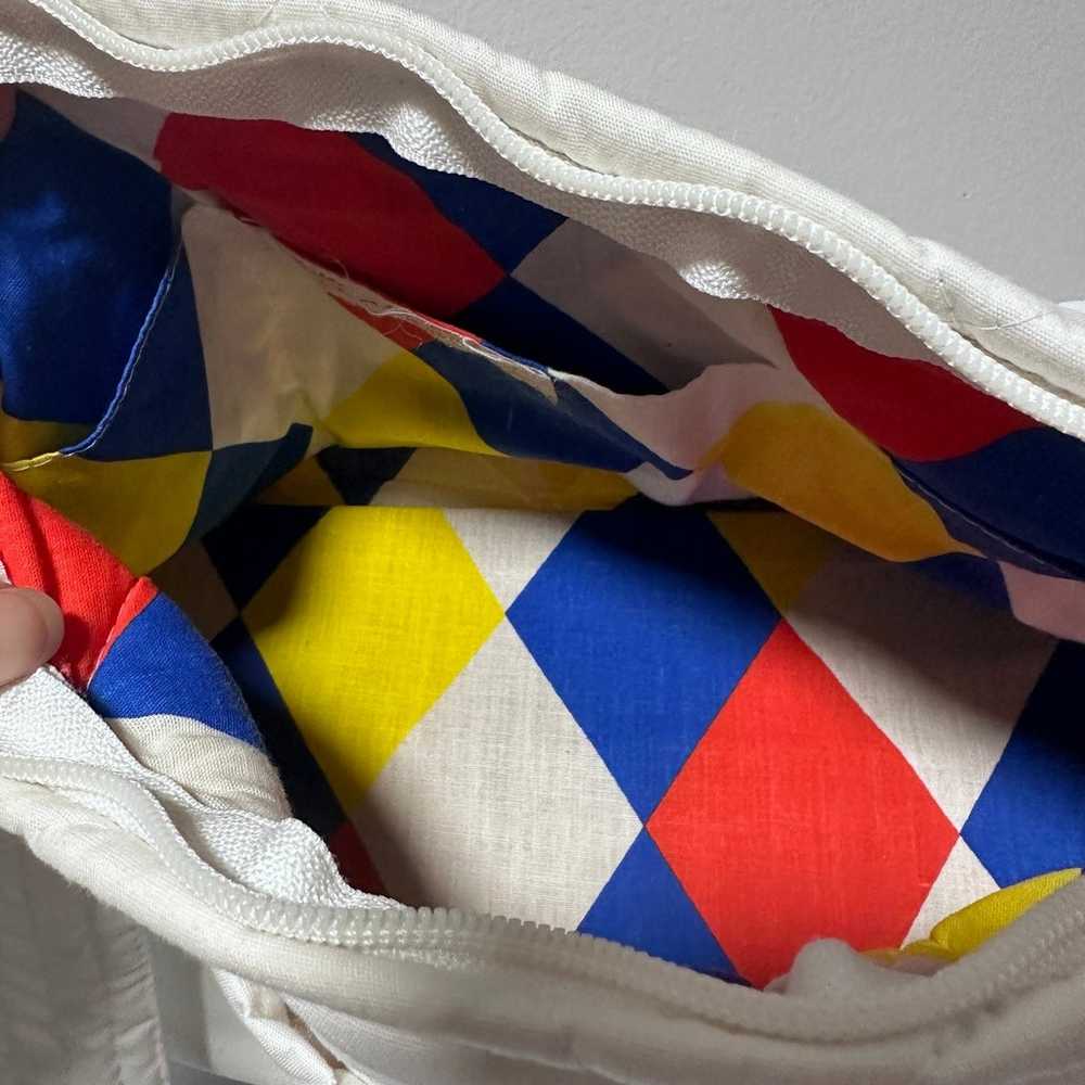 RARE Vintage 80s White Quilted Sailboat Bag Prepp… - image 11