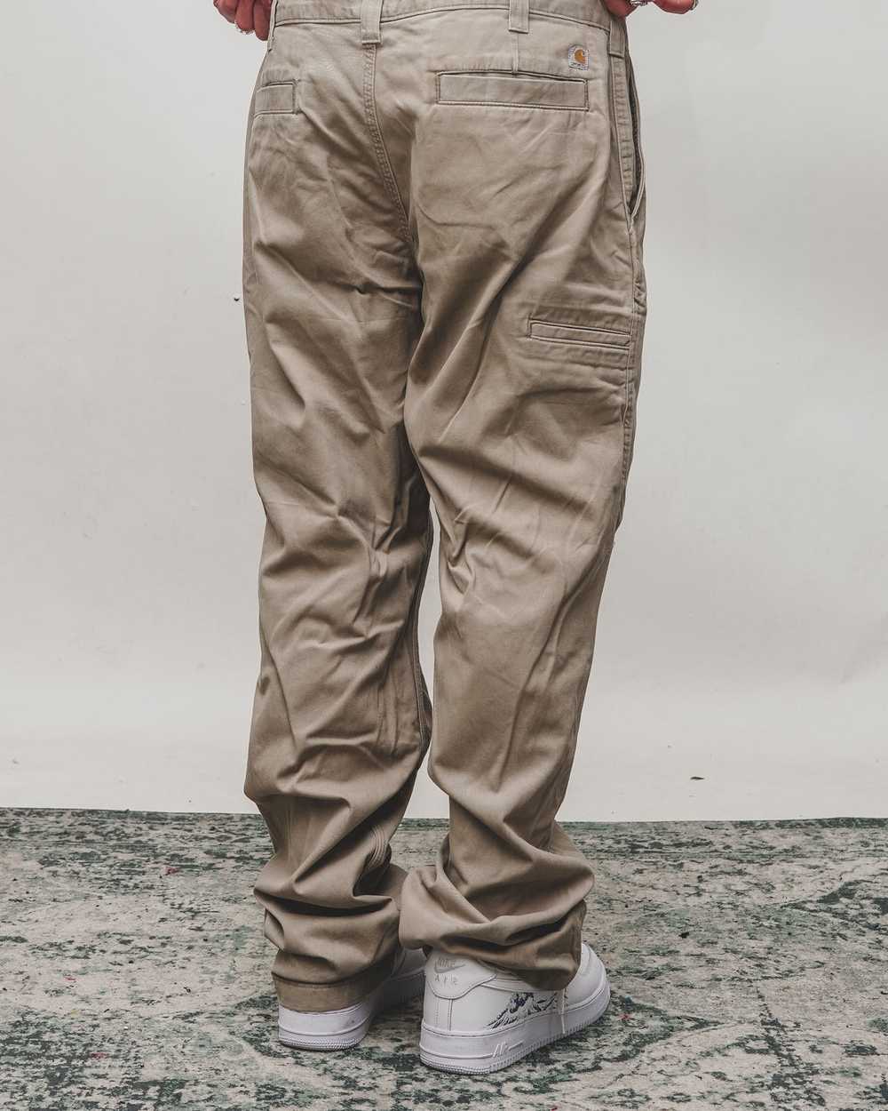 Vintage Carhartt Trousers Beige 38x32 - image 3