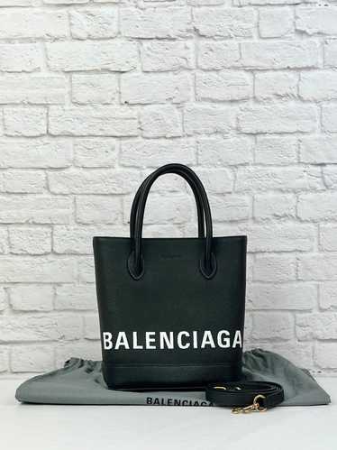 Balenciaga Logo Ville Tote Handbag Leather Bag XXS