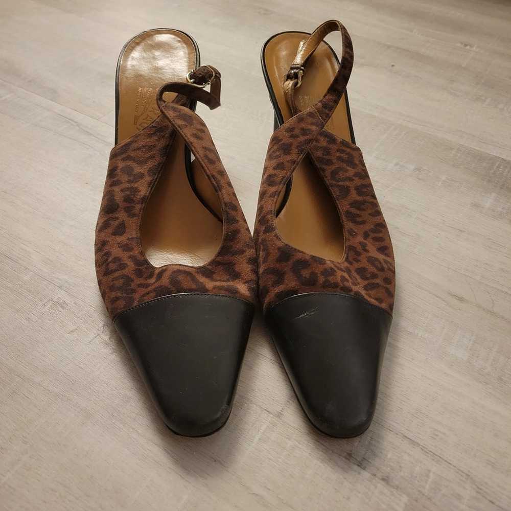 Salvatore Ferragamo Cheetah Print Slingback Pumps - image 2