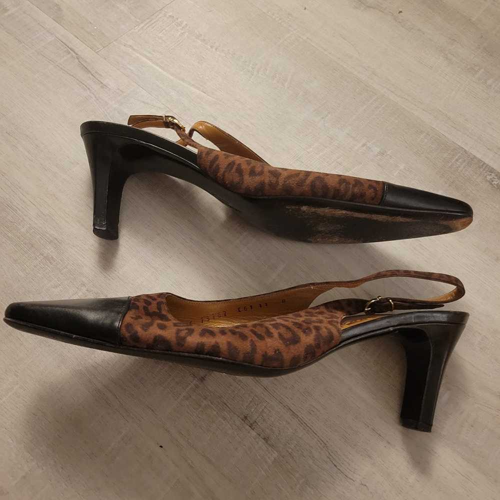 Salvatore Ferragamo Cheetah Print Slingback Pumps - image 9