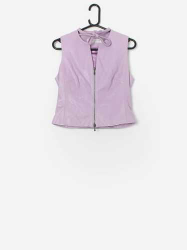 Vintage pink leather waistcoat by Karen Millen – S