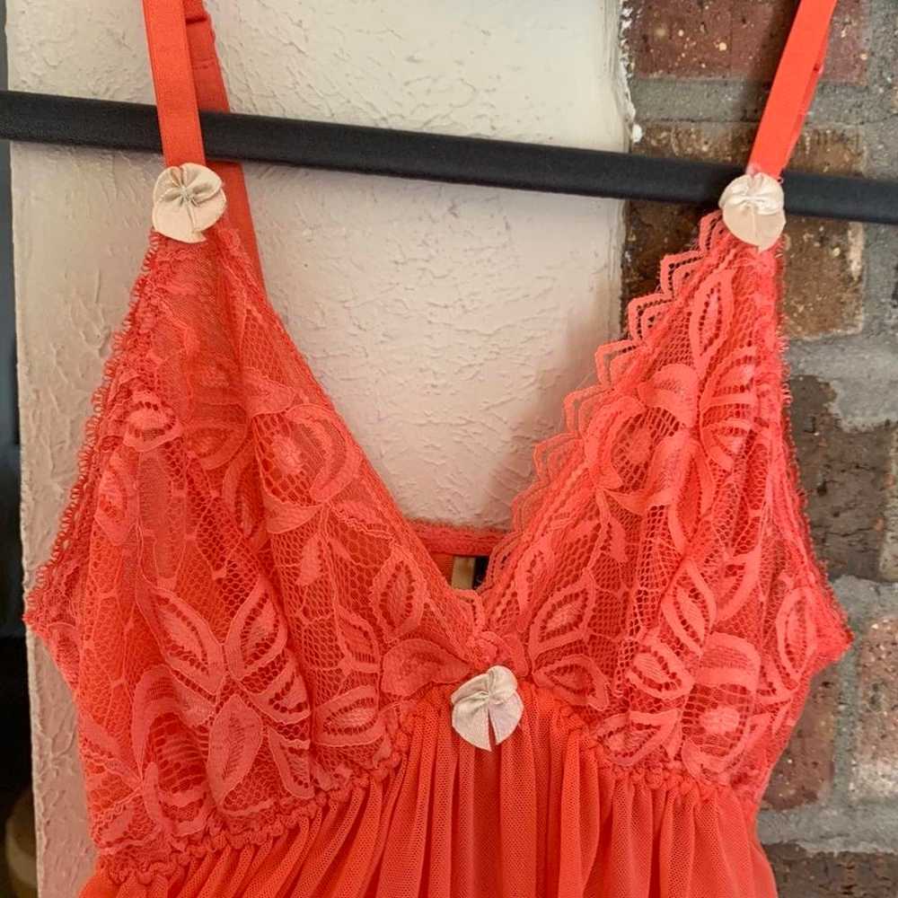 Vintage Coral Lace Slip Tank - image 3