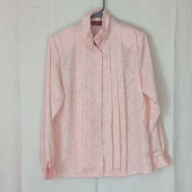 Vintage Worthington Pale Pink Pleated Button Up Si