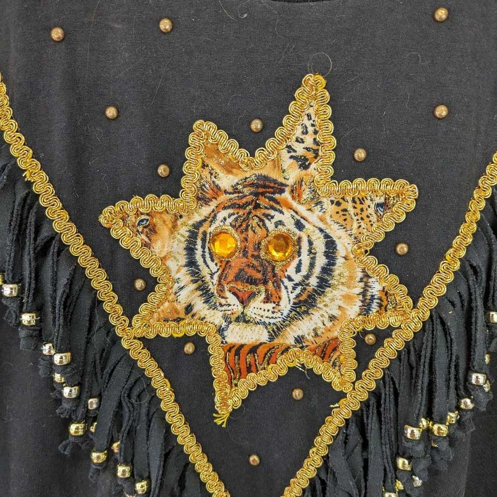 Hand decorated bedazzled tiger shirt - image 4