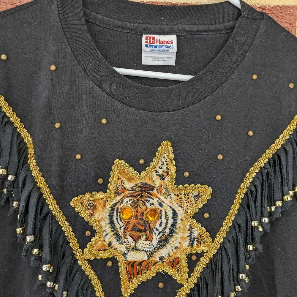 Hand decorated bedazzled tiger shirt - image 7