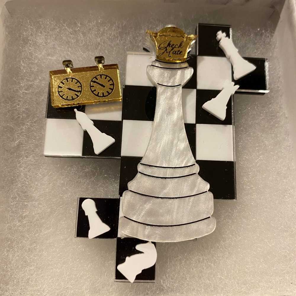 Checkmate Brooch and Earrings set by Poly Paige - image 3