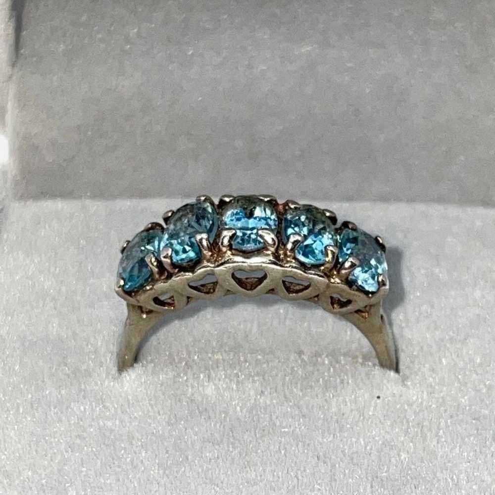 Sterling vintage blue topaz ring - image 2
