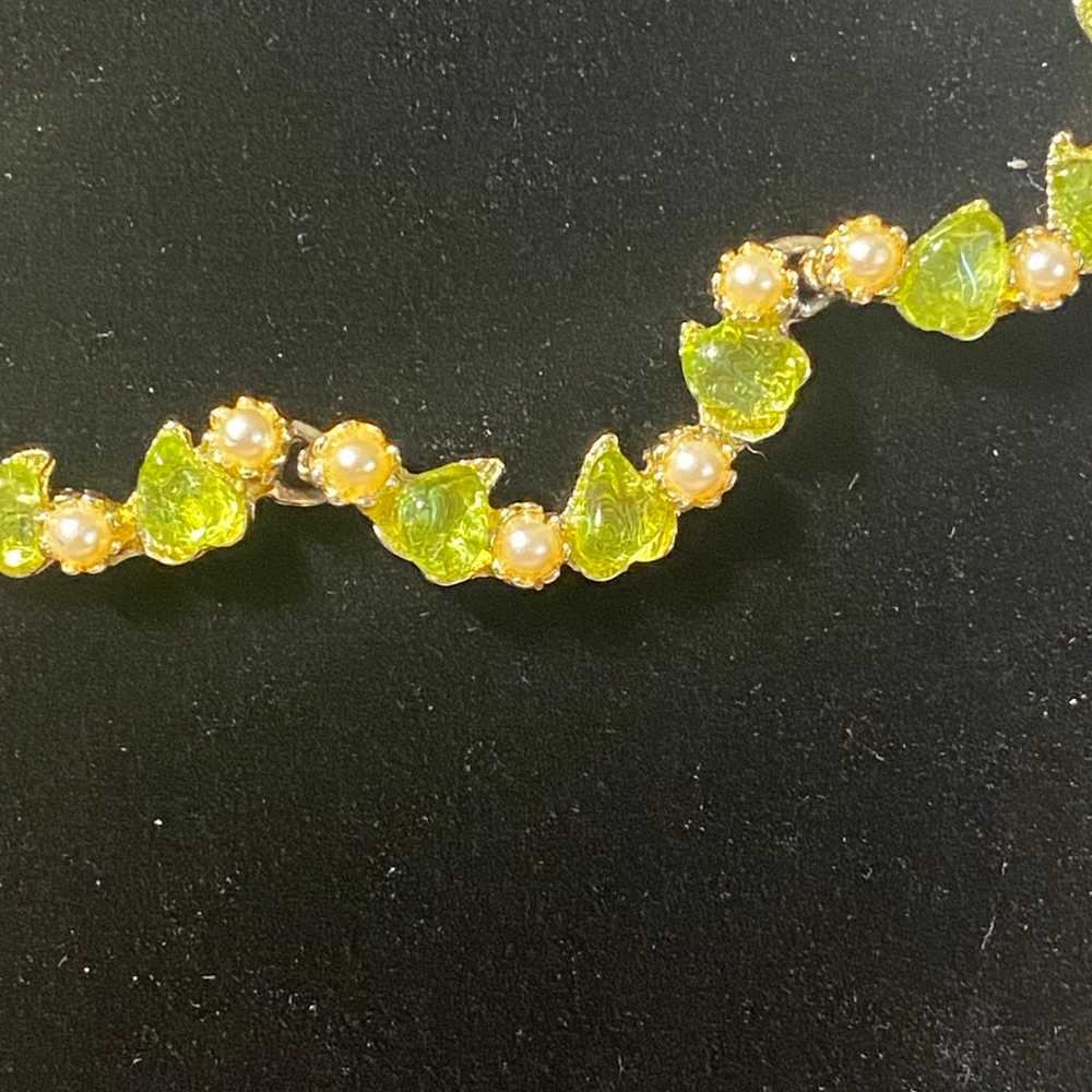 Vintage Natural Peridot & Seed Pearl Set - image 2