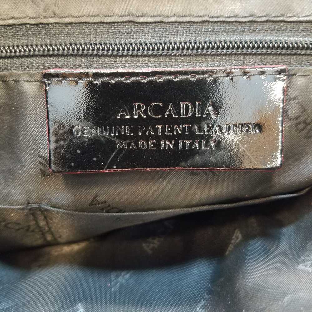 Arcadia Black Patent Leather Embossed Domed Zip S… - image 6
