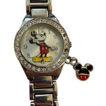 Disney Watch Vintage Mickey Mouse Silver Tone Met… - image 1