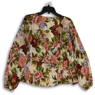 Guess NWT Womens Pink Floral Surplice Neck Balloo… - image 1