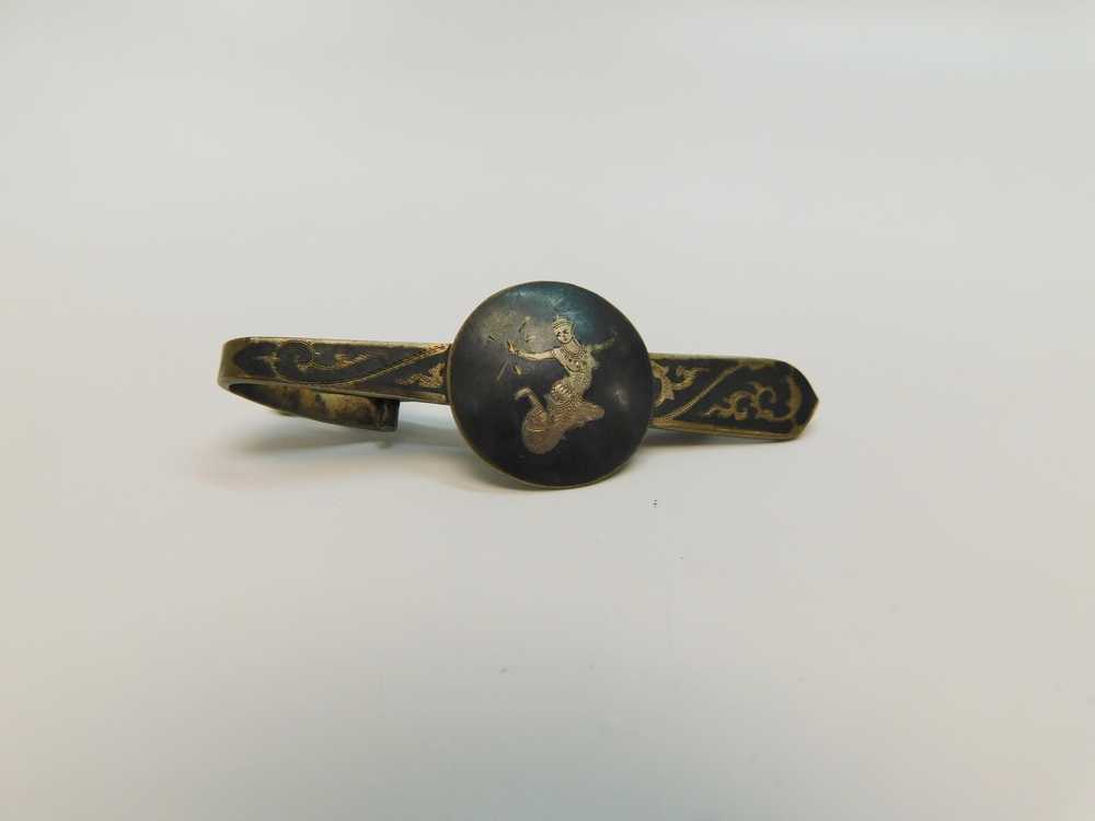 VNTG 925 Nielloware Siam Mid Century Tie Clip - image 1