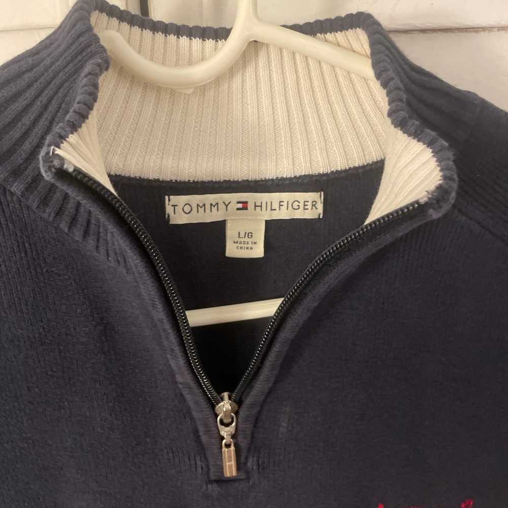 vintage Tommy Hilfiger navy blue turtleneck sweat… - image 2