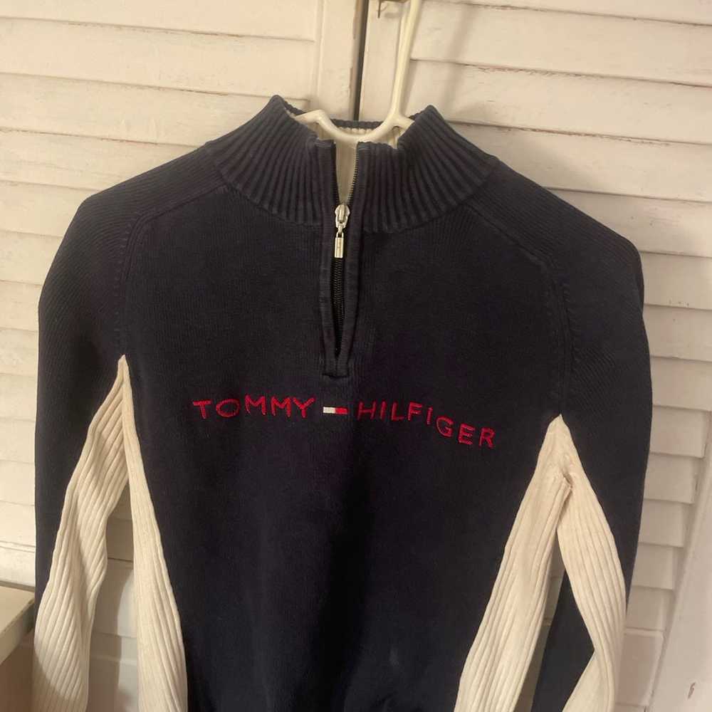 vintage Tommy Hilfiger navy blue turtleneck sweat… - image 5