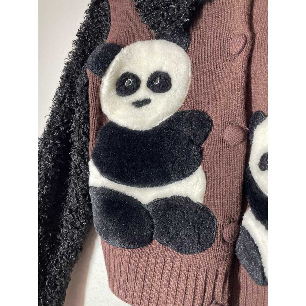 Cache Vintage Panda Bear Sweater Cardigan Small 3… - image 4