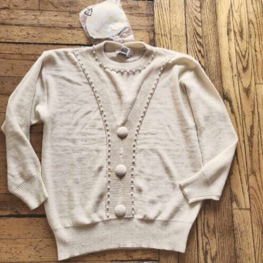 Maurada Vintage Faux Cardigan Sweater With Button… - image 1