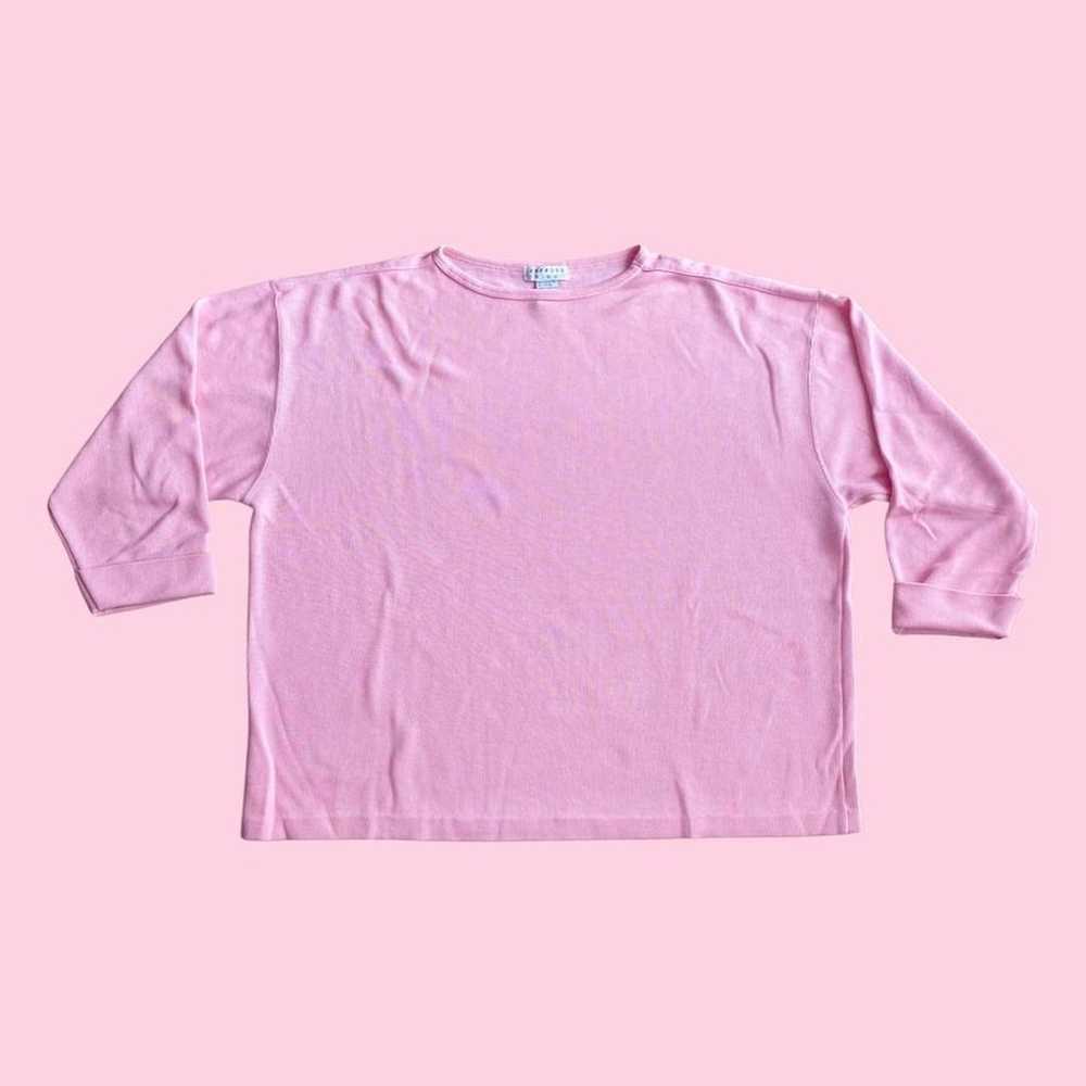 Vintage 1990s bubblegum pink long sleeve sweater - image 1