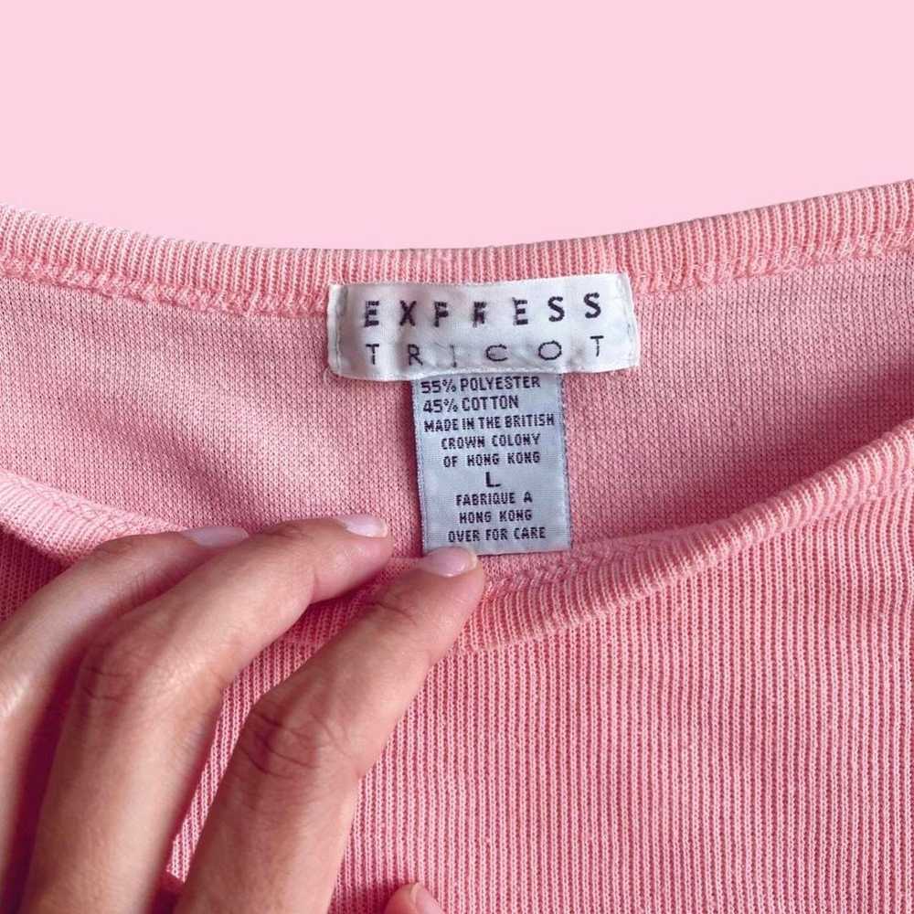 Vintage 1990s bubblegum pink long sleeve sweater - image 6