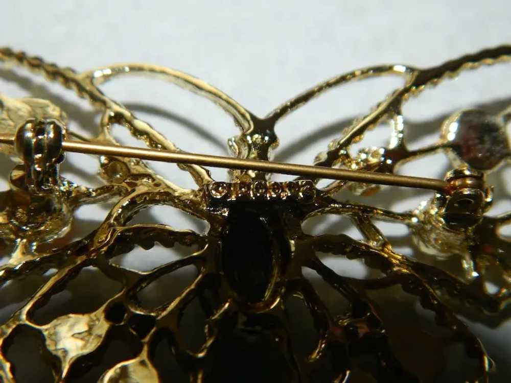 Doddz Genuine Stone & Rhinestone Huge Butterfly B… - image 3