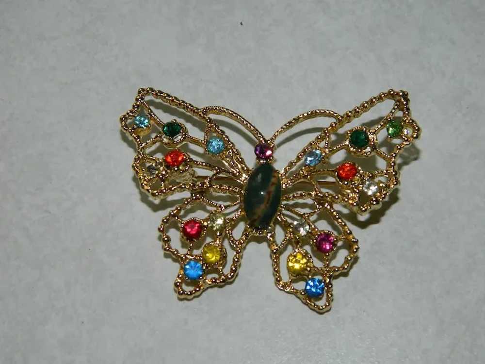 Doddz Genuine Stone & Rhinestone Huge Butterfly B… - image 6