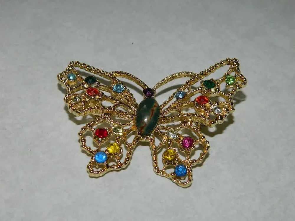 Doddz Genuine Stone & Rhinestone Huge Butterfly B… - image 7