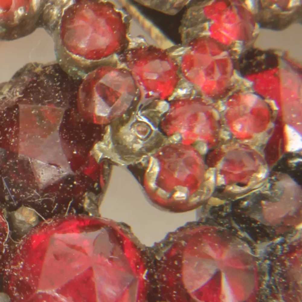 Antique Bohemian Garnet Pin Pendant Victorian Ros… - image 10