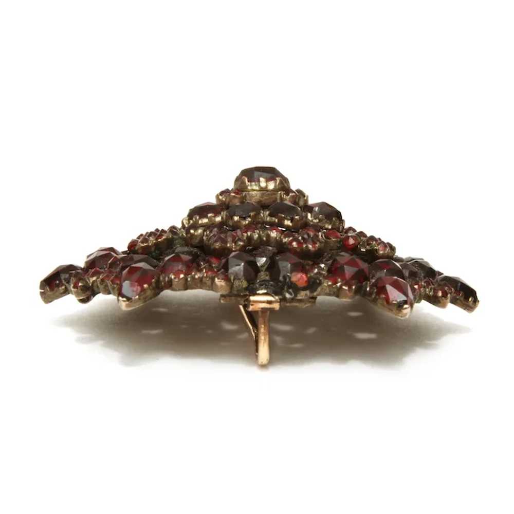 Antique Bohemian Garnet Pin Pendant Victorian Ros… - image 5