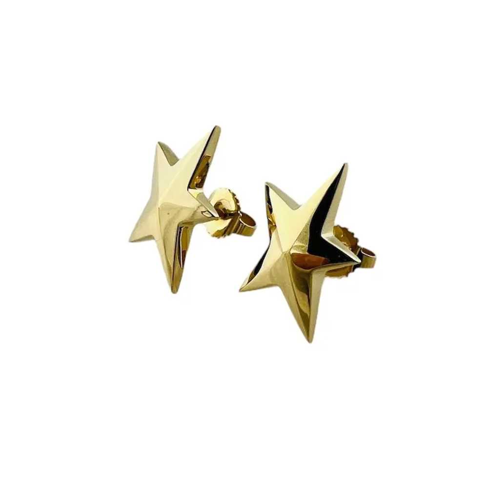 Tiffany & Co. 18K Yellow Gold Star Earrings #16677 - image 2