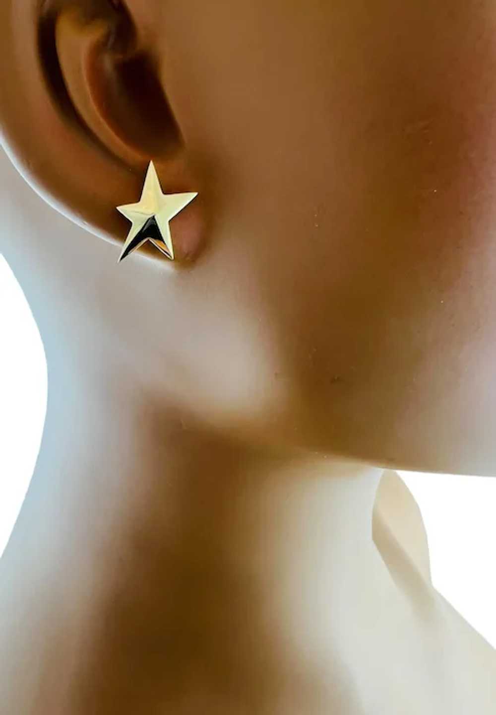 Tiffany & Co. 18K Yellow Gold Star Earrings #16677 - image 9