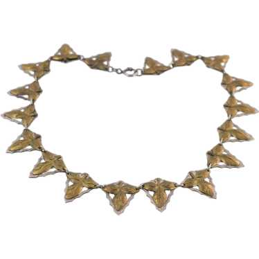 Two Tone Leaf Link Necklace - image 1