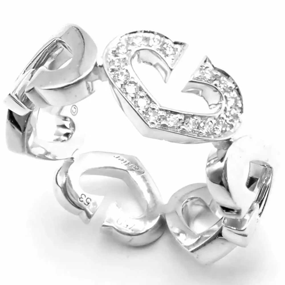 Authentic! Cartier 18k White Gold Diamond Heart B… - image 2