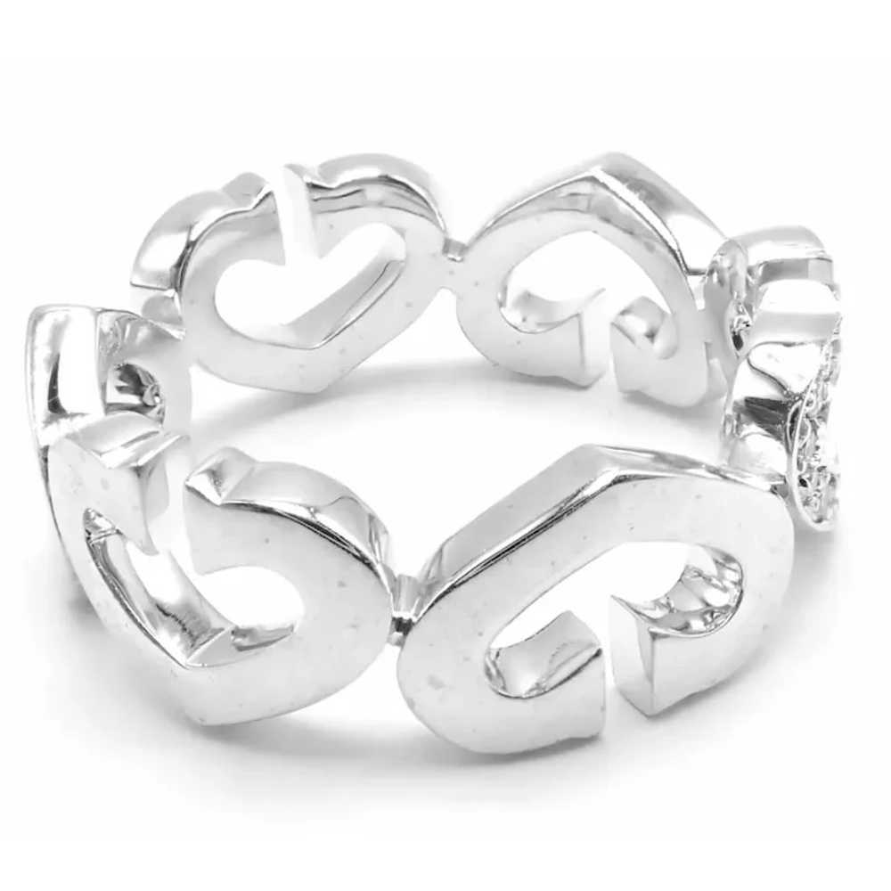 Authentic! Cartier 18k White Gold Diamond Heart B… - image 3