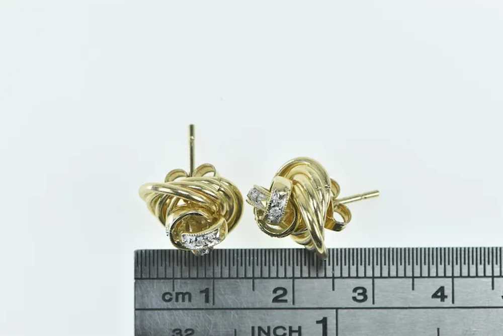 14K Vintage Diamond Twist Trim Statement Stud Ear… - image 4