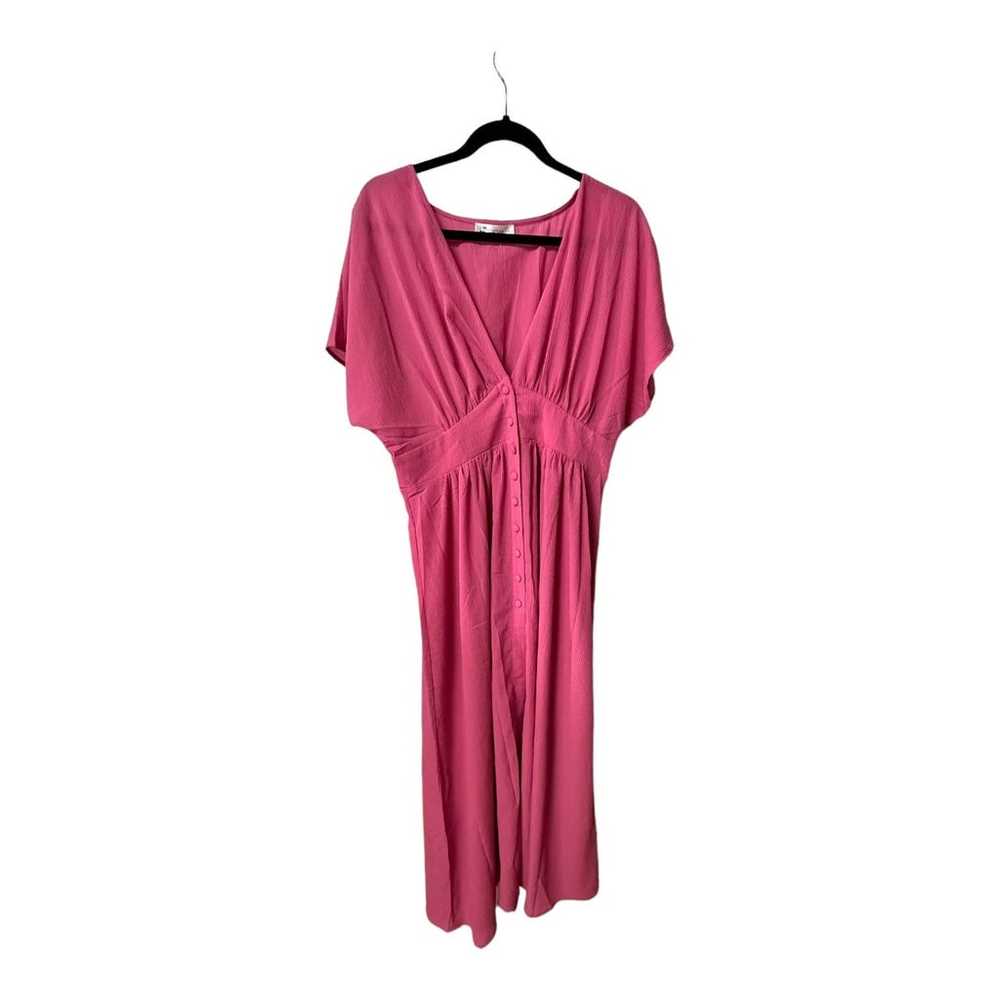 Cupshe Johanna Front Button V-Neck Ruching Pink M… - image 2