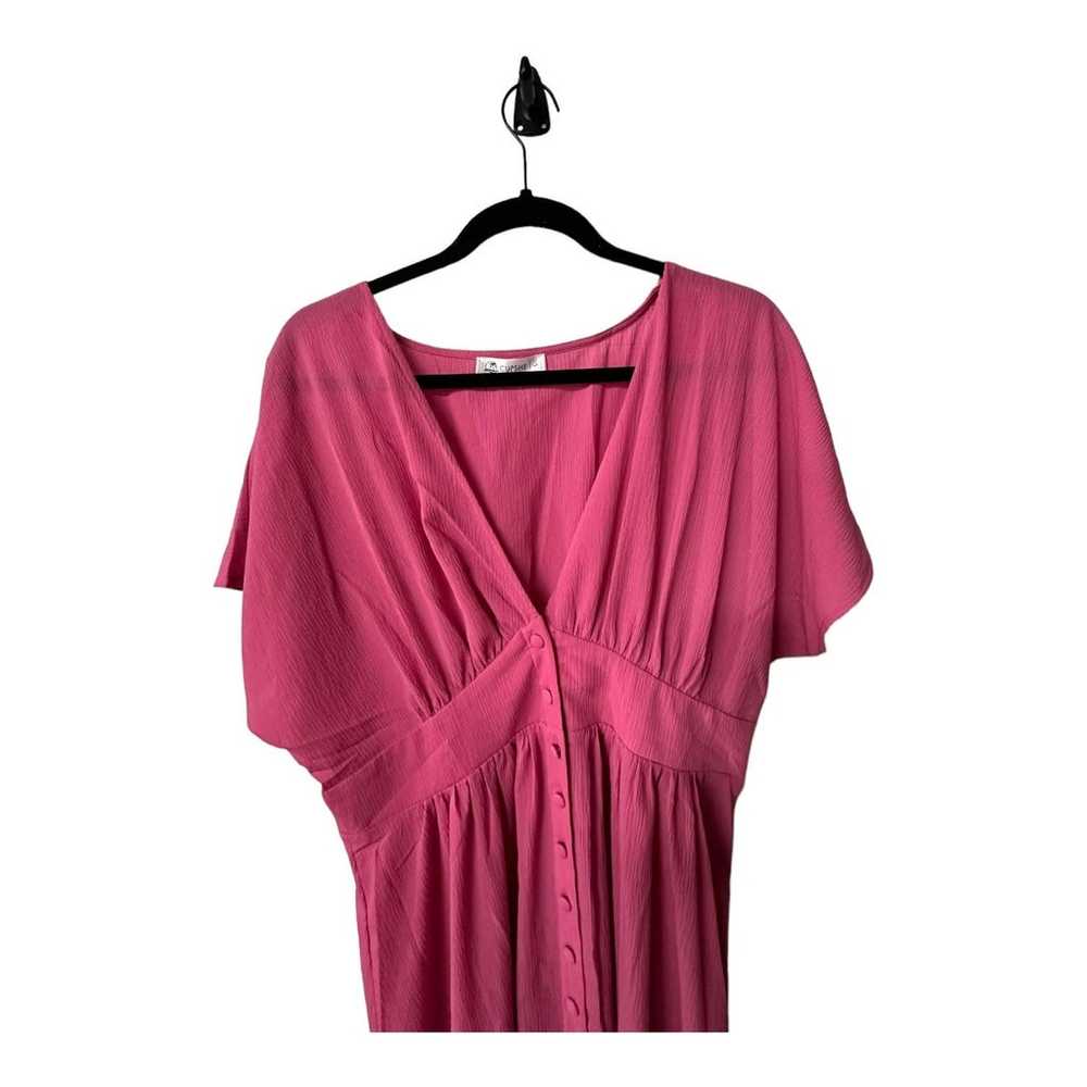 Cupshe Johanna Front Button V-Neck Ruching Pink M… - image 4