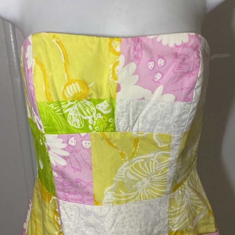 Lilly Pulitzer Floral Patchwork Strapless Mini Dr… - image 3