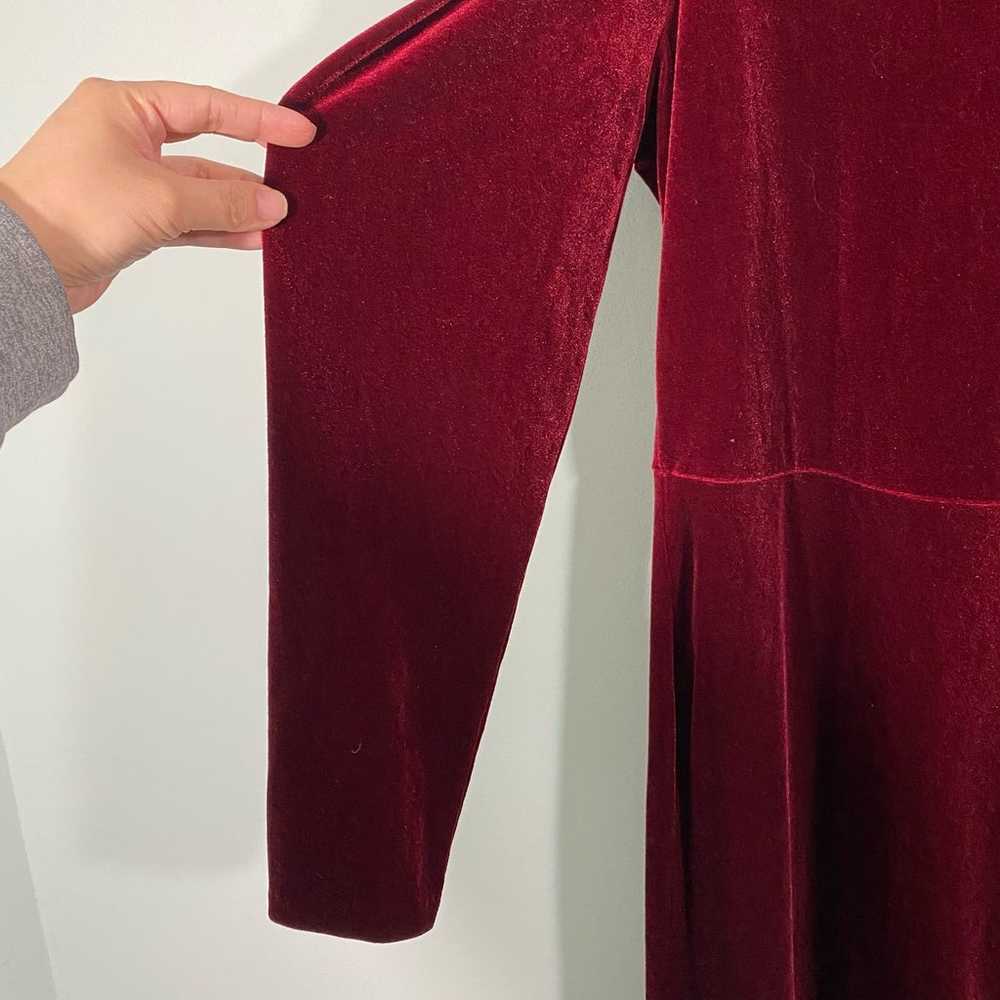 Eloquii Women's Red Velvet Faux Wrap Skirt Long P… - image 5