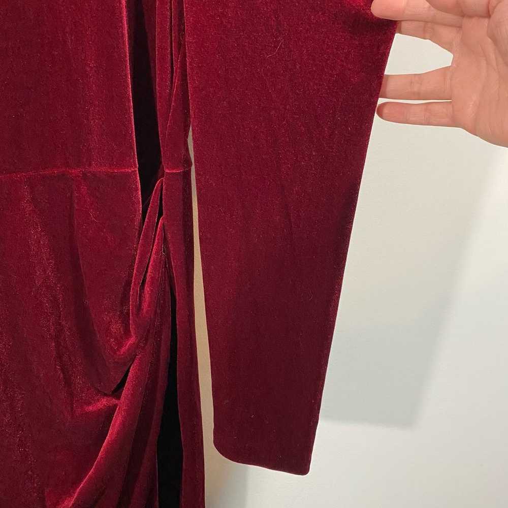 Eloquii Women's Red Velvet Faux Wrap Skirt Long P… - image 6